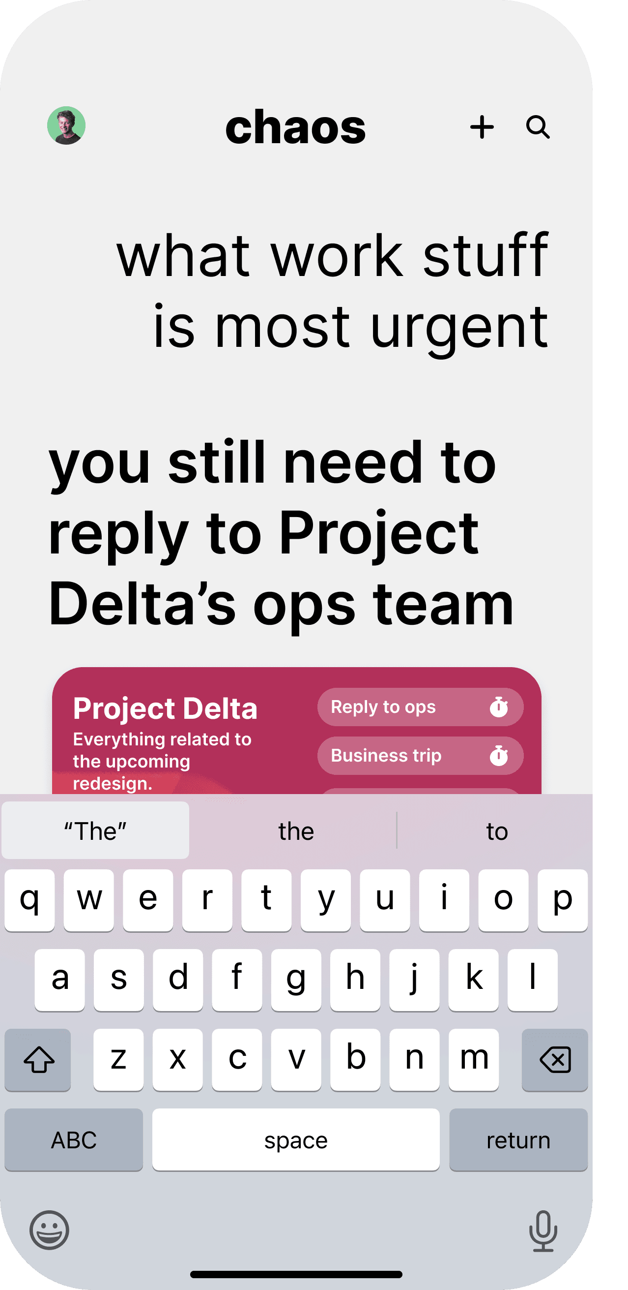Chaos mobile interface